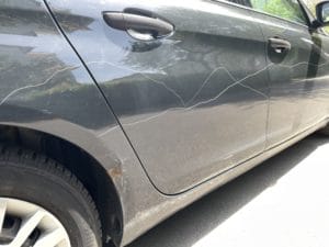 Damage at car